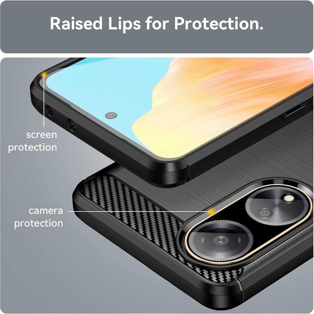 Husa pentru Oppo A98, Techsuit, Carbon, Neagra