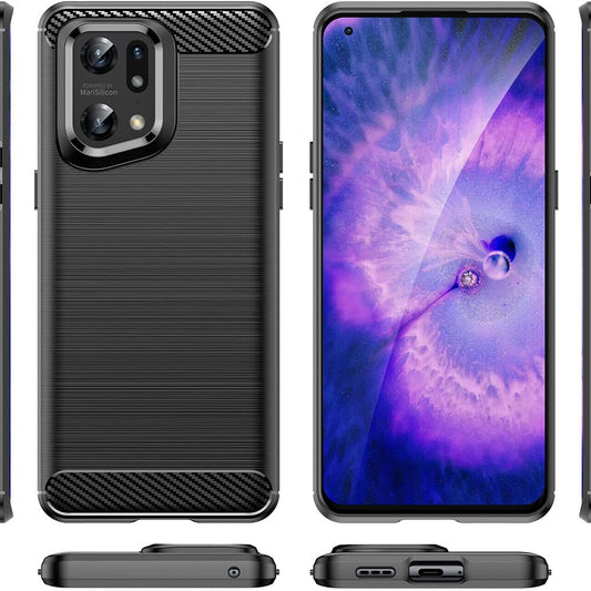 Husa pentru Oppo Find X5 Pro, Techsuit, Carbon, Neagra