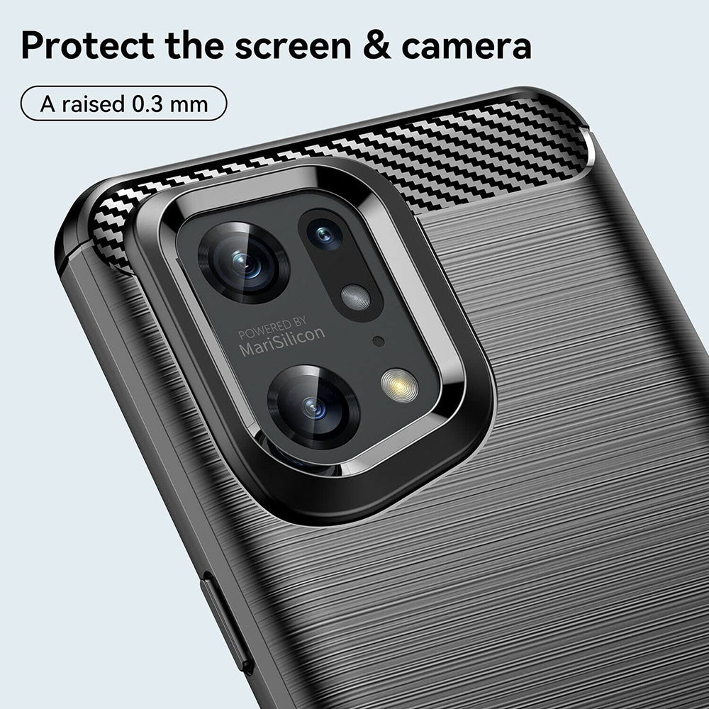 Husa pentru Oppo Find X5 Pro, Techsuit, Carbon, Neagra