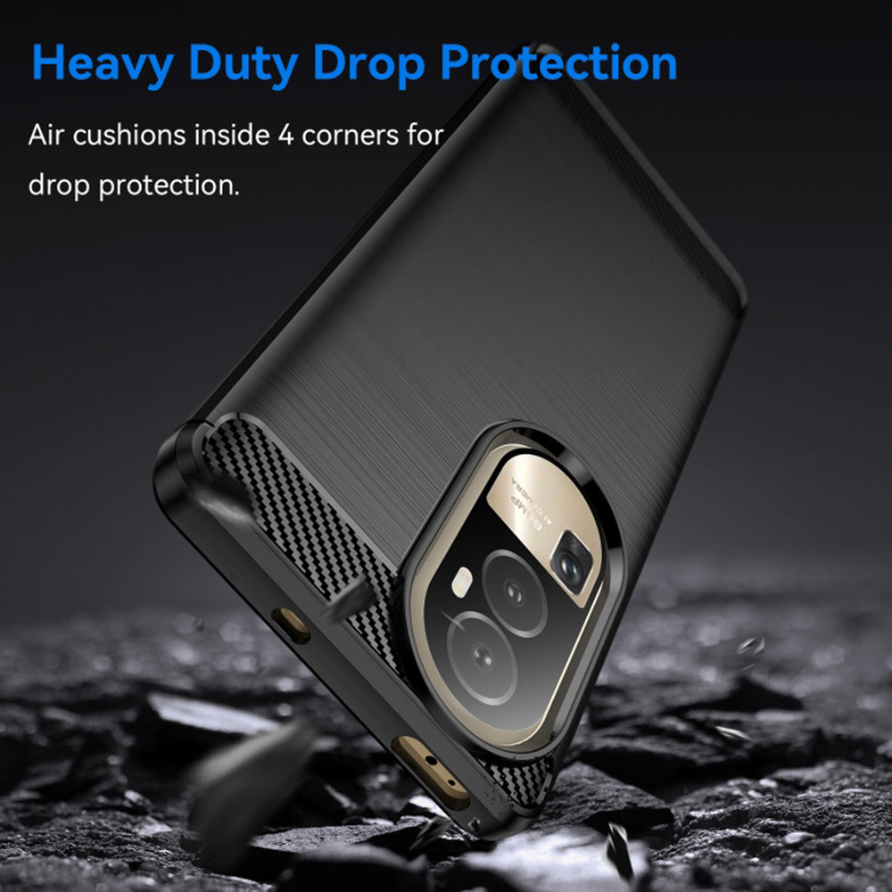 Husa pentru Oppo Reno10 / Reno10 Pro, Techsuit, Carbon, Neagra