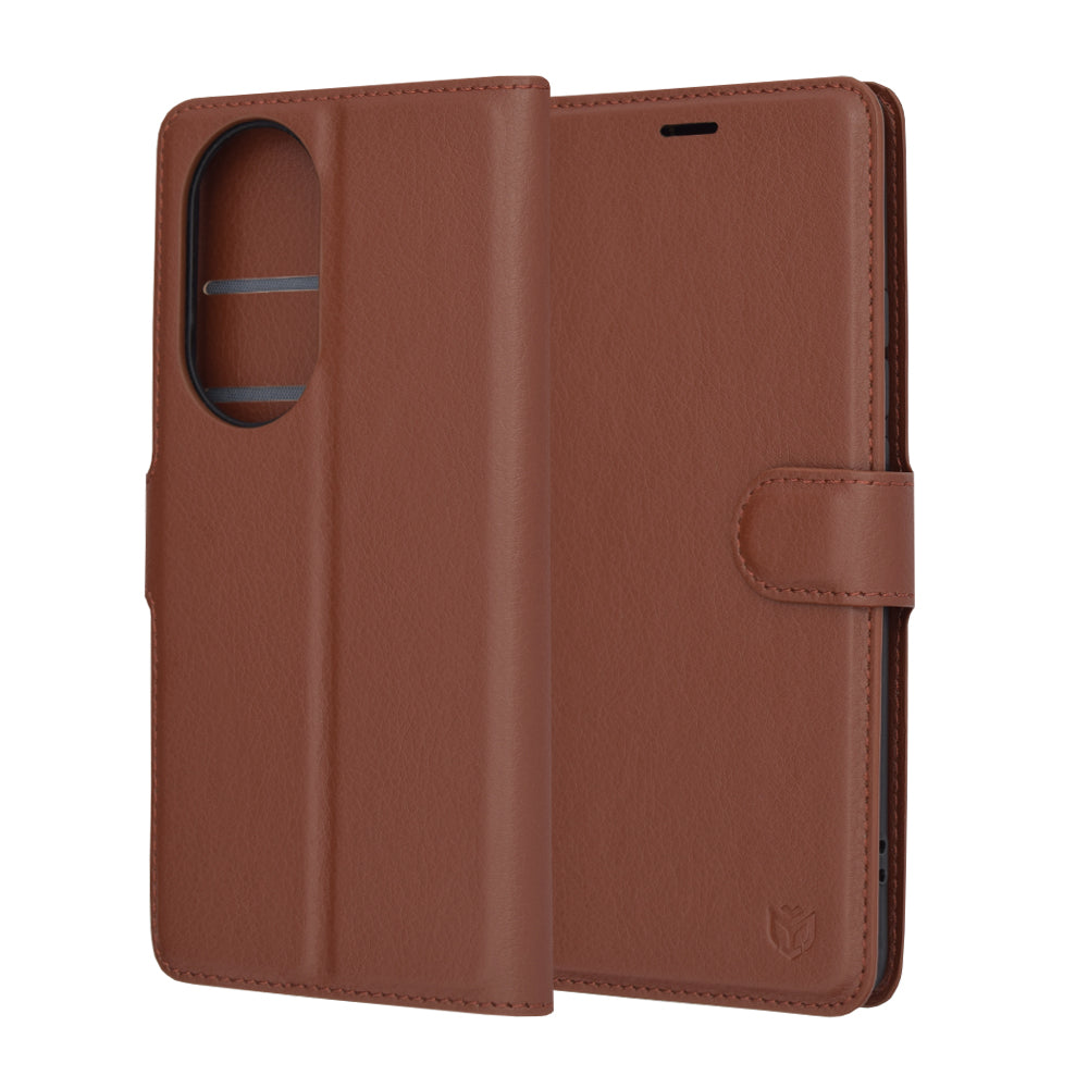 Husa pentru Oppo Reno10 / Reno10 Pro, Techsuit, Leather Folio, Maro