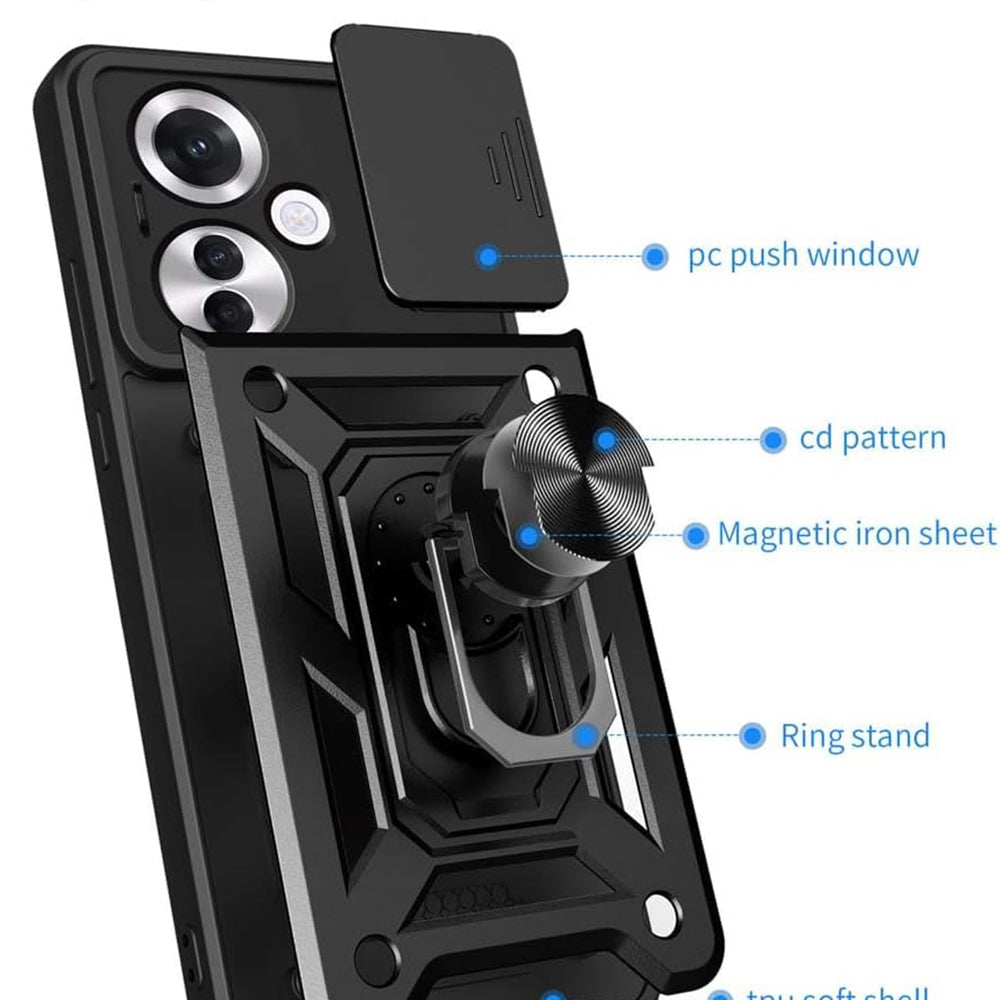Husa pentru Oppo Reno11 F, Techsuit, CamShield, Neagra