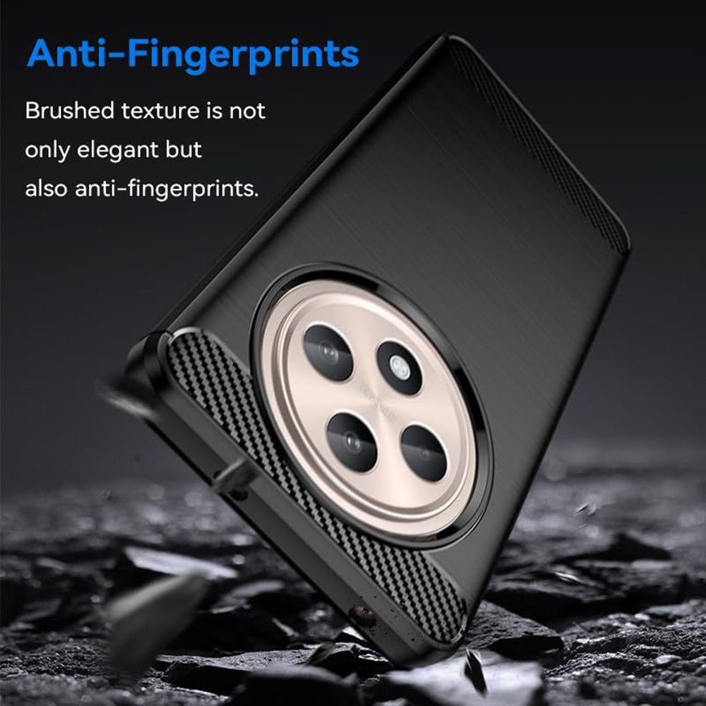 Husa pentru Oppo Reno12 FS 5G / Reno12 FS 4G / Reno12 F 4G / Reno12 F, Techsuit, Carbon, Neagra