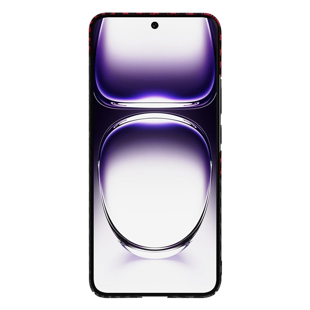 Husa pentru Oppo Reno12, Techsuit, Carbonite FiberShell, Neagra Rosie