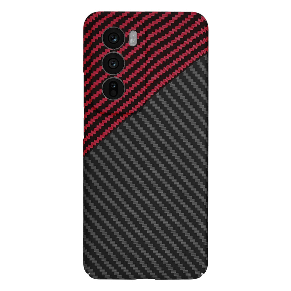 Husa pentru Oppo Reno12, Techsuit, Carbonite FiberShell, Neagra Rosie