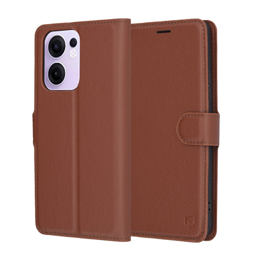Husa pentru Oppo Reno13 FS 5G / Reno13 F 4G / Reno13 F, Techsuit, Leather Folio, Maro