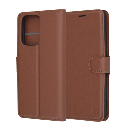 Husa pentru Oppo Reno13 FS 5G / Reno13 F 4G / Reno13 F, Techsuit, Leather Folio, Maro