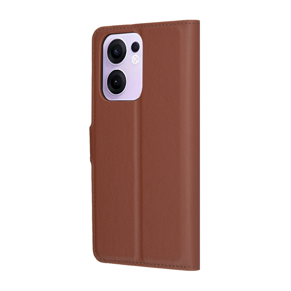 Husa pentru Oppo Reno13 FS 5G / Reno13 F 4G / Reno13 F, Techsuit, Leather Folio, Maro