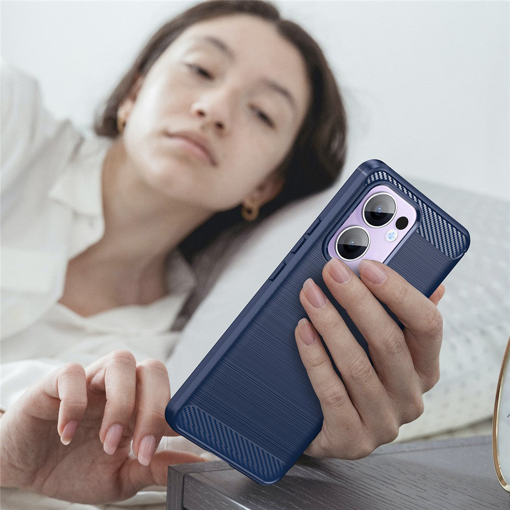 Husa pentru Oppo Reno13 FS 5G / Reno13 F 4G / Reno13 F, Techsuit, Carbon, Albastra