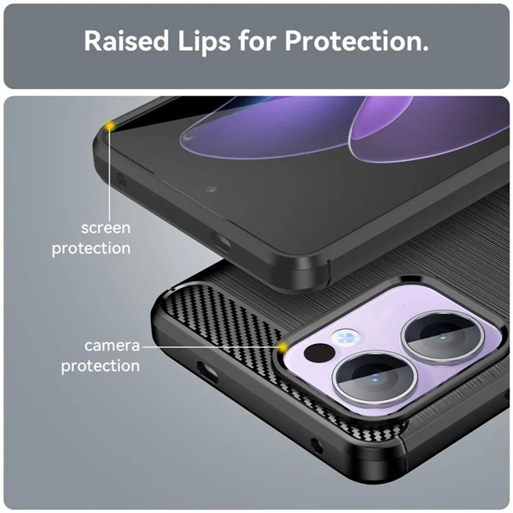 Husa pentru Oppo Reno13 Pro, Techsuit, Carbon, Neagra