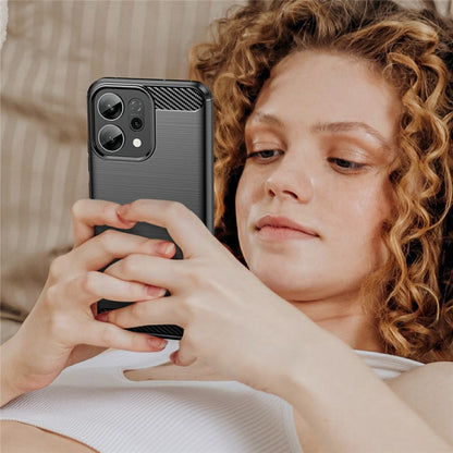 Husa pentru Oppo Reno14 F, Techsuit, Carbon, Neagra