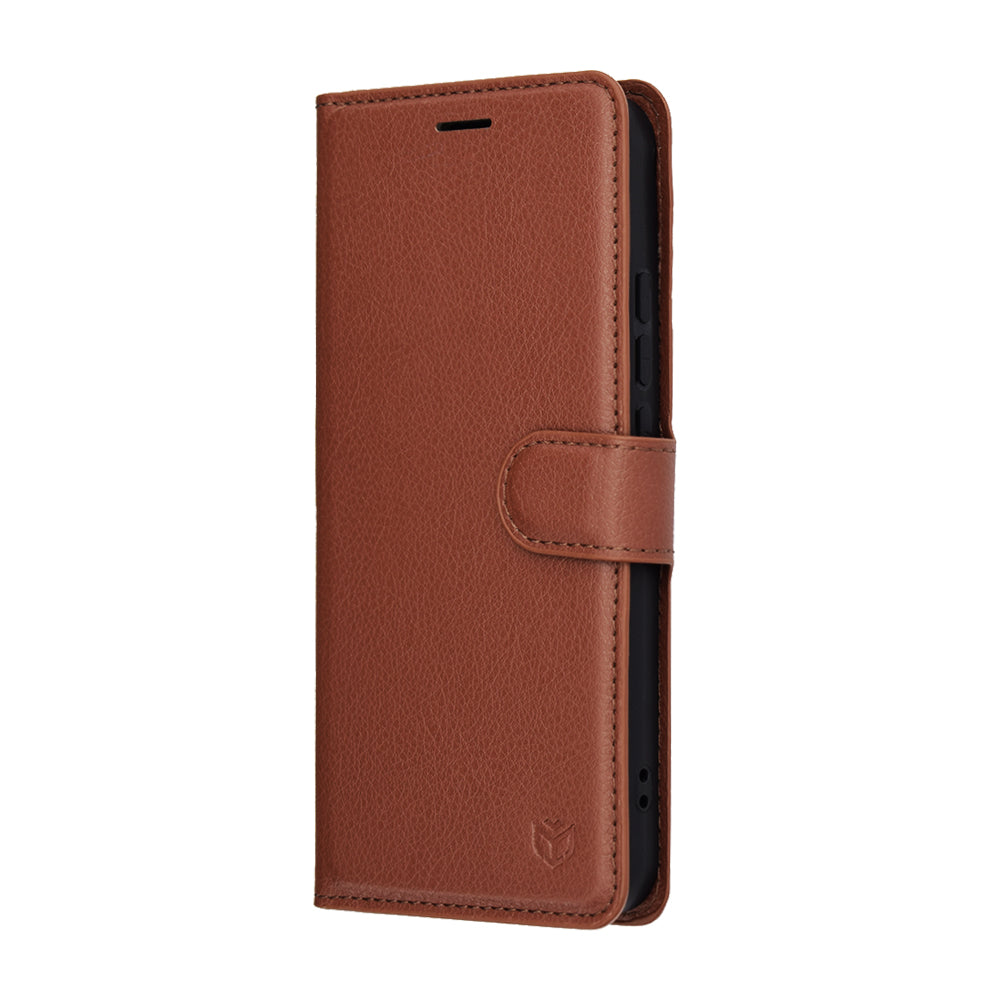 Husa pentru Oppo Reno14, Techsuit, Leather Folio, Maro