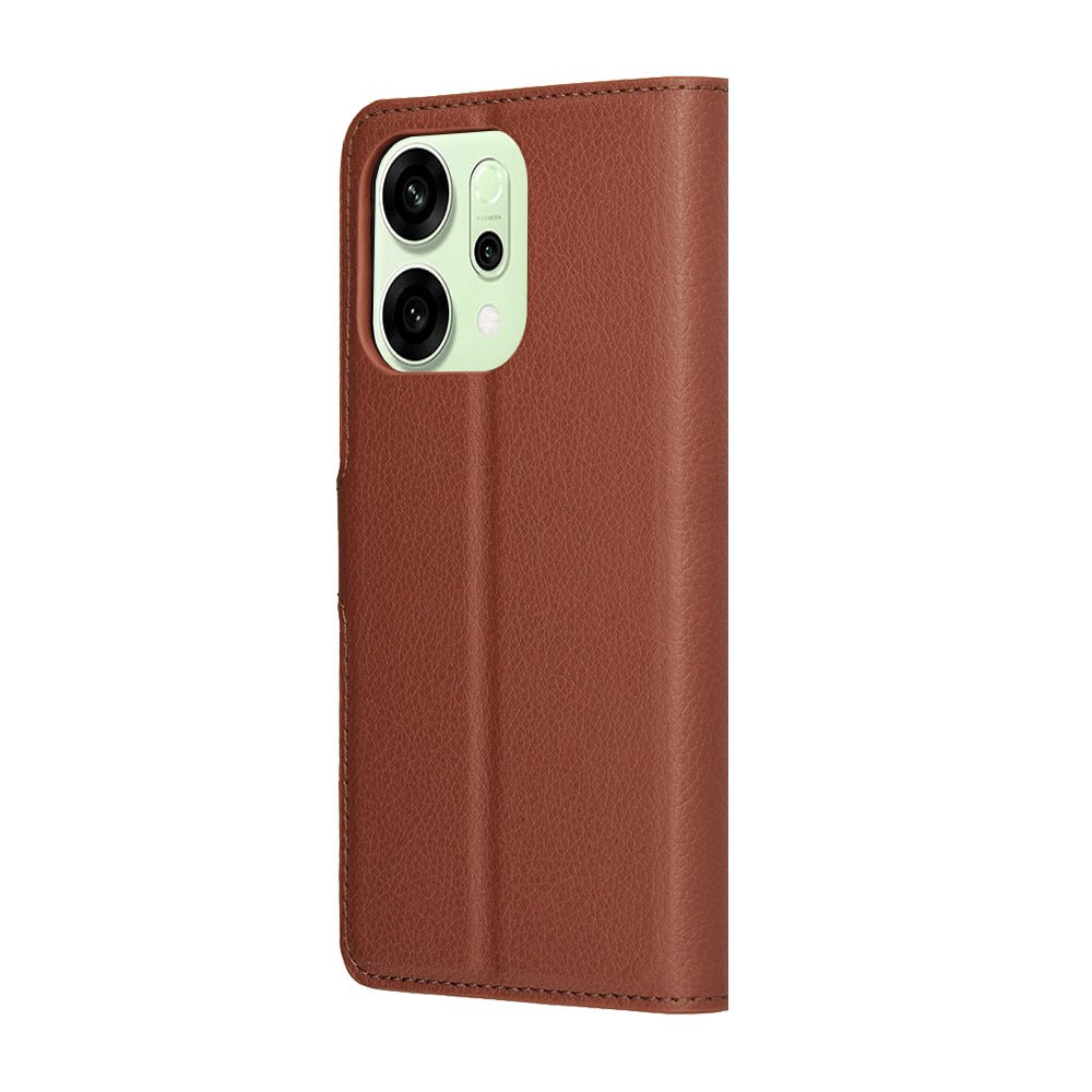 Husa pentru Oppo Reno14, Techsuit, Leather Folio, Maro
