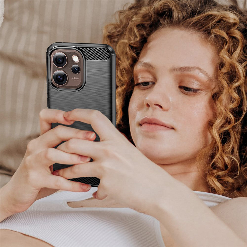 Husa pentru Oppo Reno15 Pro Max, Techsuit, Carbon, Neagra