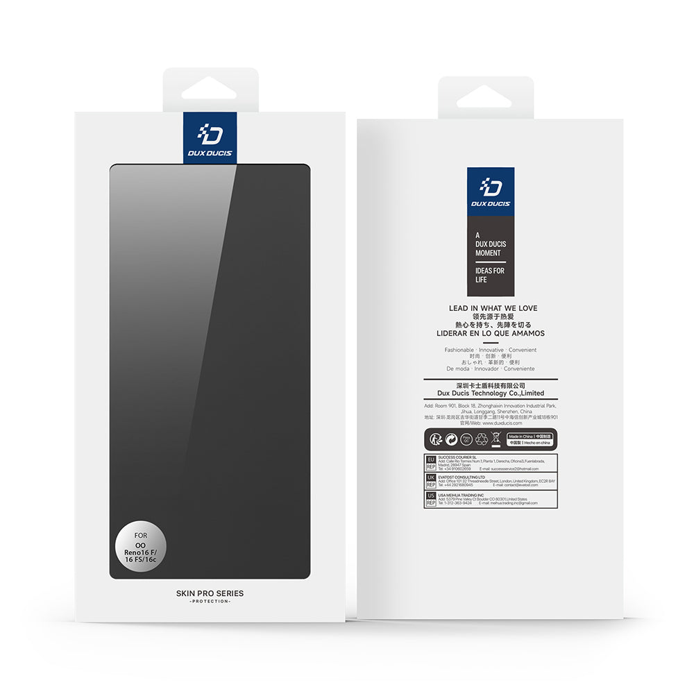 Husa pentru Oppo Reno16 F / Reno16 FS, DUX DUCIS, Skin Pro, Neagra