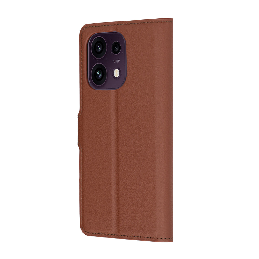 Husa pentru Oppo Reno16 F / Reno16 FS, Techsuit, Leather Folio, Maro