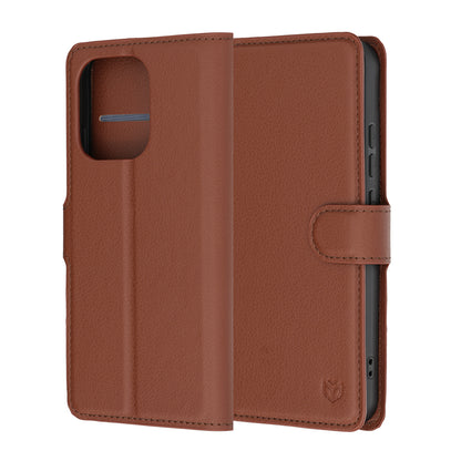 Husa pentru Oppo Reno16 F / Reno16 FS, Techsuit, Leather Folio, Maro