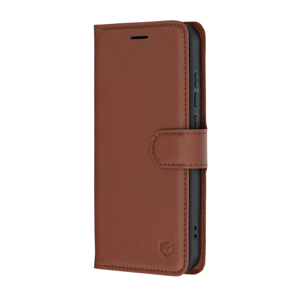 Husa pentru Oppo Reno16 Pro, Techsuit, Leather Folio, Maro