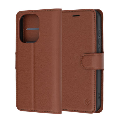Husa pentru Oppo Reno16 Pro, Techsuit, Leather Folio, Maro