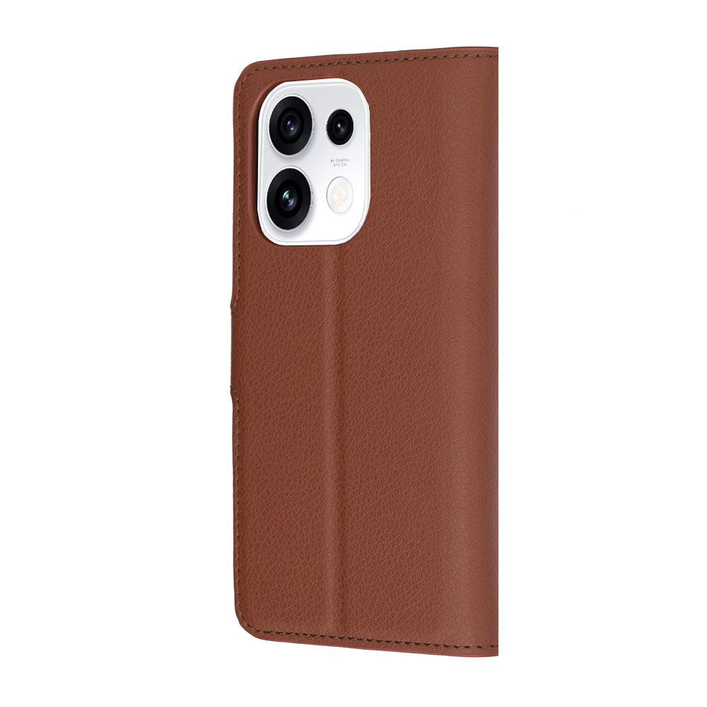 Husa pentru Oppo Reno16 Pro, Techsuit, Leather Folio, Maro