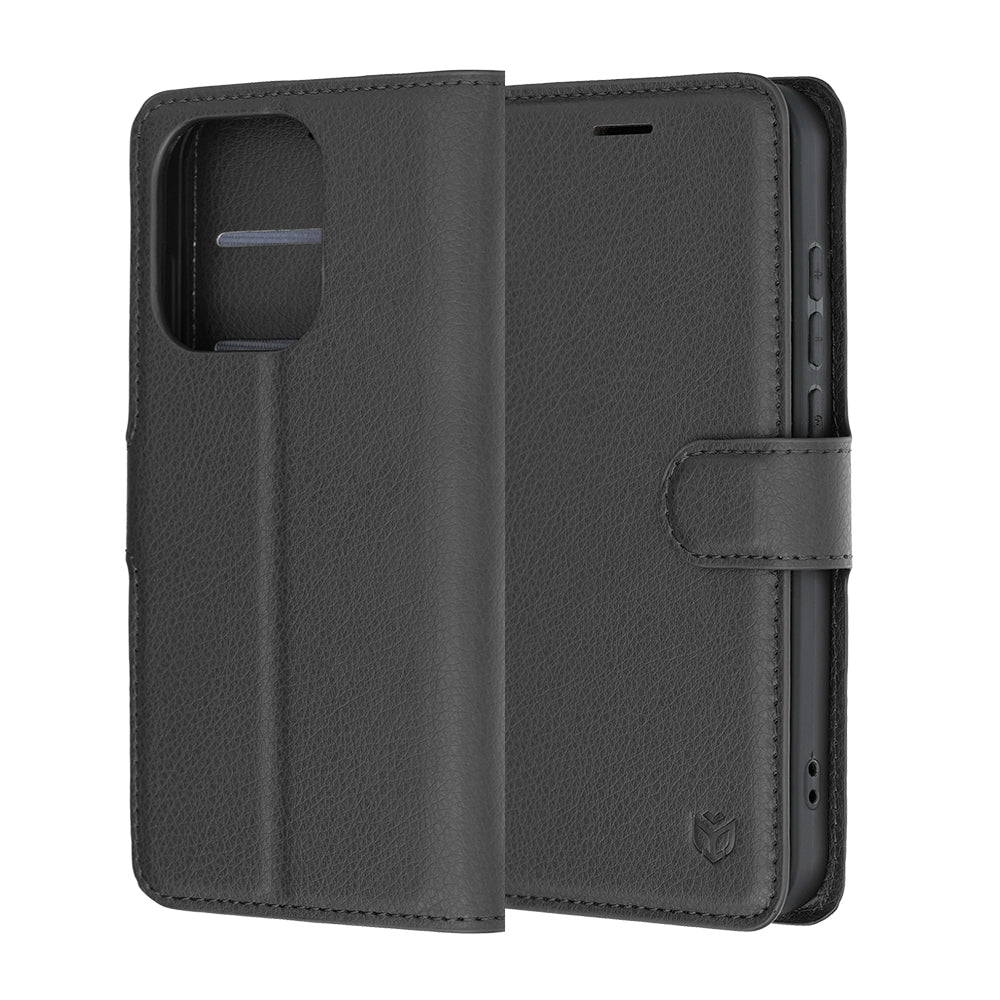 Husa pentru Oppo Reno16 Pro, Techsuit, Leather Folio, Neagra