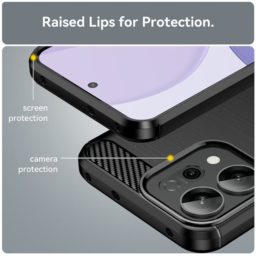 Husa pentru Oppo Reno16 / Reno16 Pro, Techsuit, Carbon, Albastra