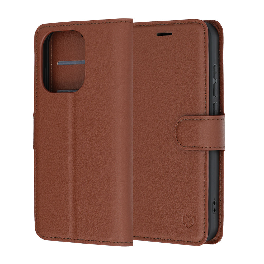Husa pentru Oppo Reno16 / Reno16 Pro, Techsuit, Leather Folio, Maro