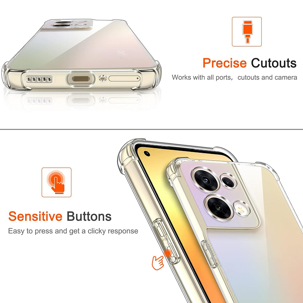 Husa pentru Oppo Reno8, Techsuit, Shockproof Clear, Transparenta