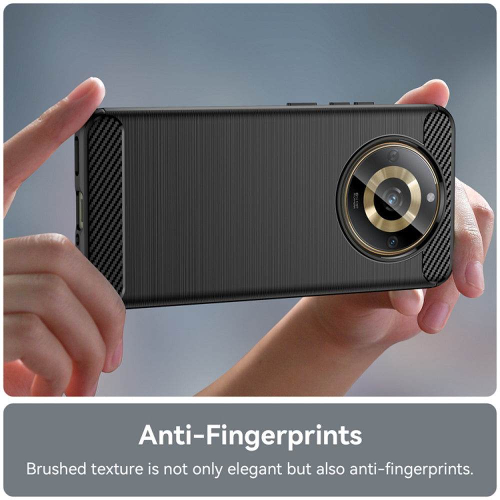 Husa pentru Realme 11 4G, Techsuit, Carbon, Neagra