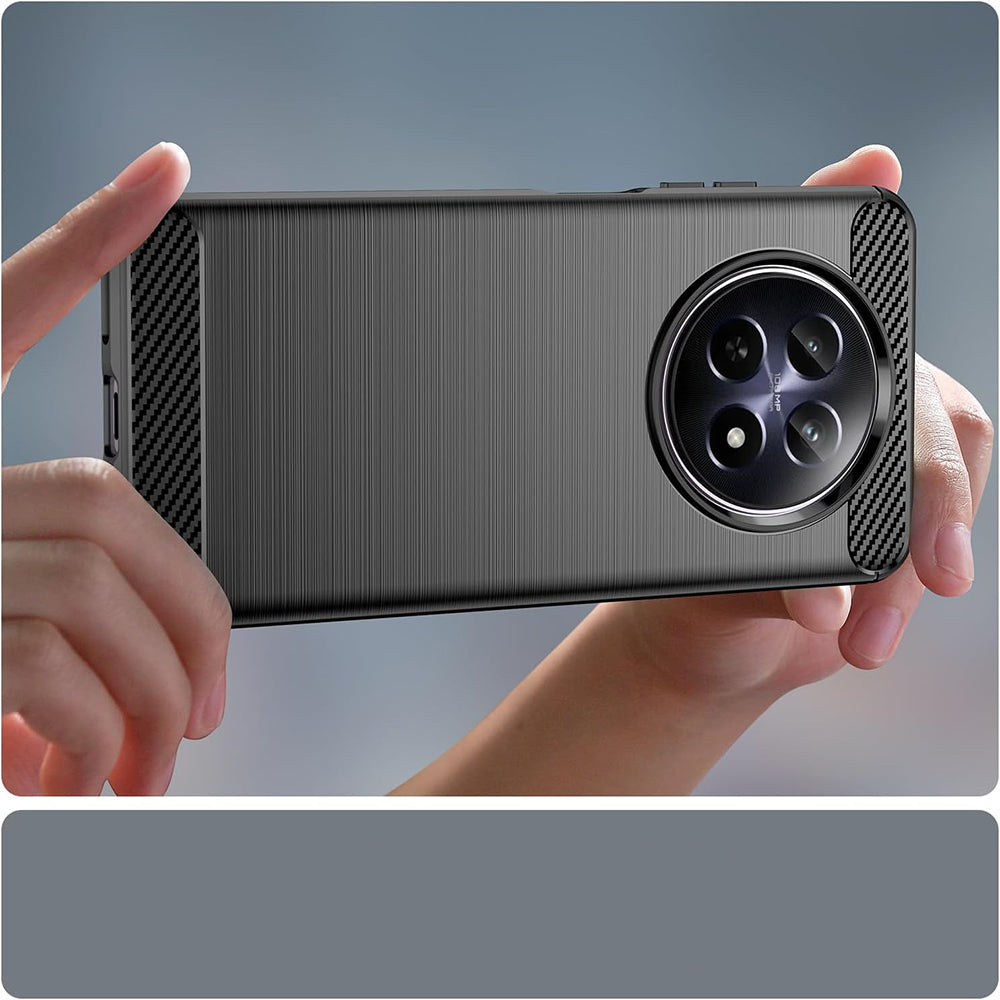 Husa pentru Realme 12, Techsuit, Carbon, Albastra
