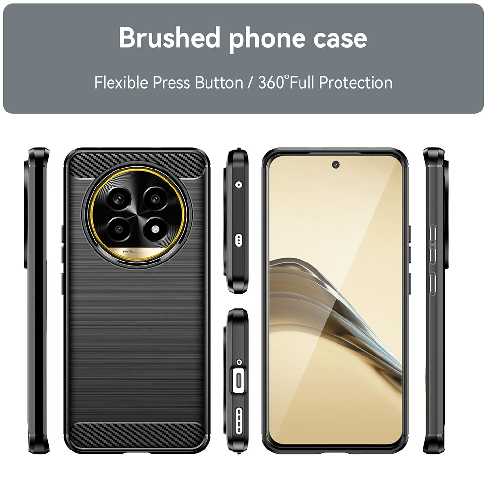 Husa pentru Realme 13 Pro / 13 Pro+, Techsuit, Carbon, Neagra