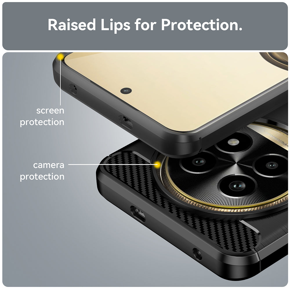 Husa pentru Realme 13 Pro / 13 Pro+, Techsuit, Carbon, Neagra