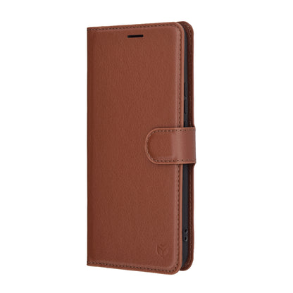 Husa pentru Realme 14 Pro+, Techsuit, Leather Folio, Maro