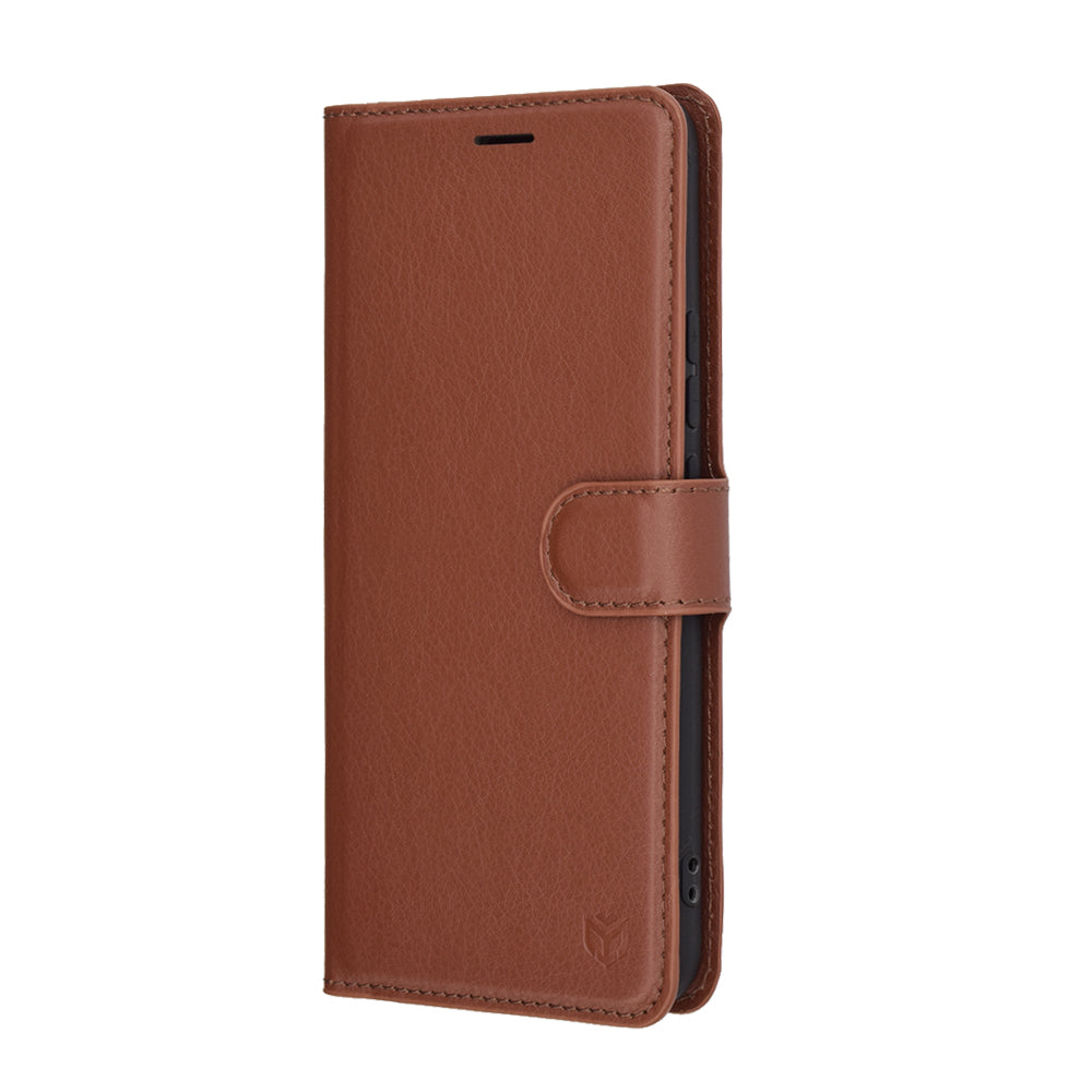 Husa pentru Realme 14 Pro, Techsuit, Leather Folio, Maro
