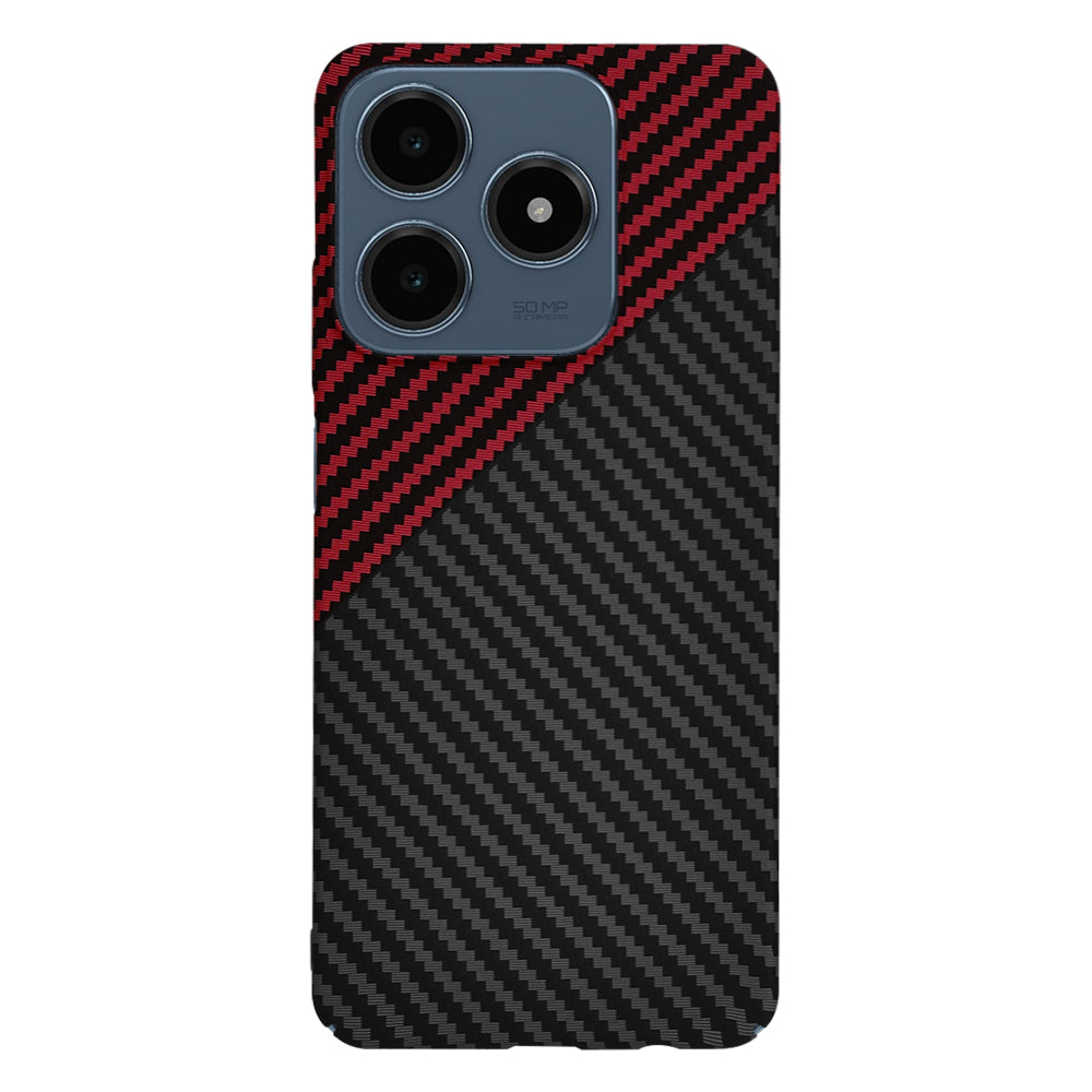 Husa pentru Realme C63 / C61, Techsuit, Carbonite FiberShell, Neagra Rosie