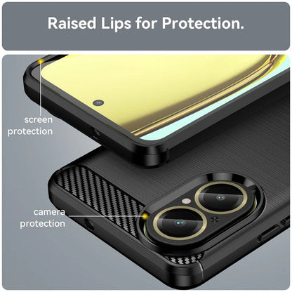 Husa pentru Realme C67 4G, Techsuit, Carbon, Neagra