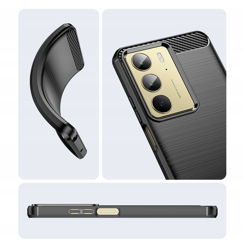 Husa pentru Realme C75 5G / 14x, Techsuit, Carbon, Neagra