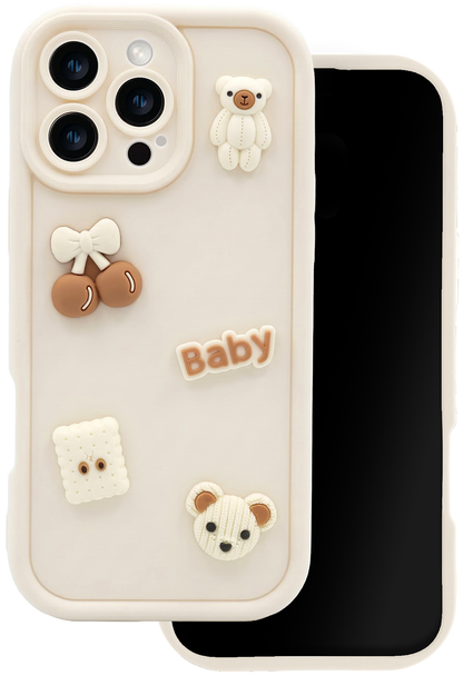 Husa pentru Samsung Galaxy A57 5G, OEM, Ultra Trendy 3D Bear, Bej