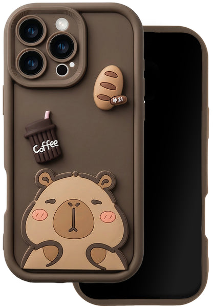 Husa pentru Samsung Galaxy S25 Ultra S938, OEM, Ultra Trendy 3D Capybara, Maro