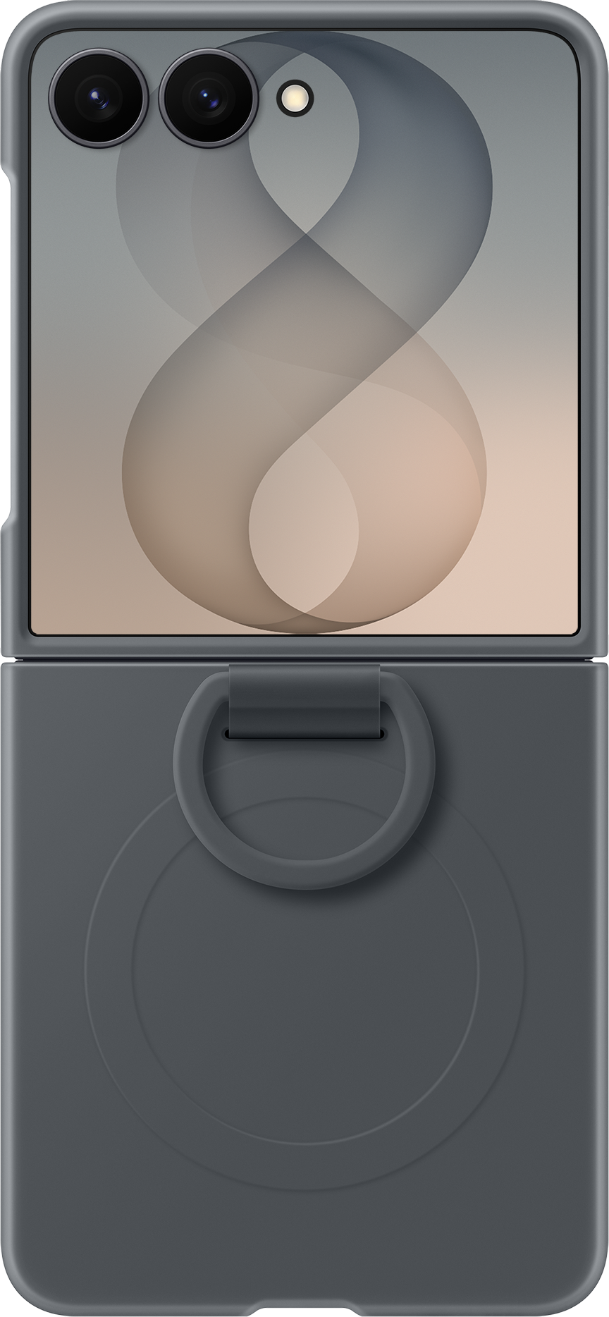 Husa pentru Samsung Galaxy Z Flip8 F776, Silicone Ring Magnet, Neagra EF-EF776CBEGWW