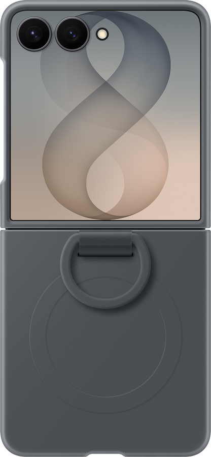 Husa pentru Samsung Galaxy Z Flip8 F776, Silicone Ring Magnet, Neagra EF-EF776CBEGWW