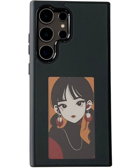 Husa pentru Samsung Galaxy S24 Ultra S928, OEM, Display Customized E-Ink, Neagra