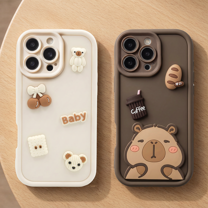 Husa pentru Samsung Galaxy S26 S942, OEM, Ultra Trendy 3D Bear, Bej
