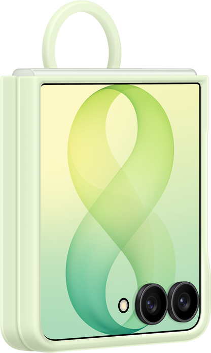 Husa pentru Samsung Galaxy Z Flip8 F776, Silicone Ring Magnet, Verde EF-EF776CGEGWW