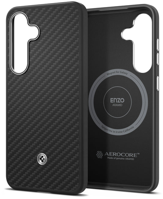 Husa pentru Samsung Galaxy S25+ S936, Spigen Enzo Aramid Magnet, Neagra GP-FPS936PGABW