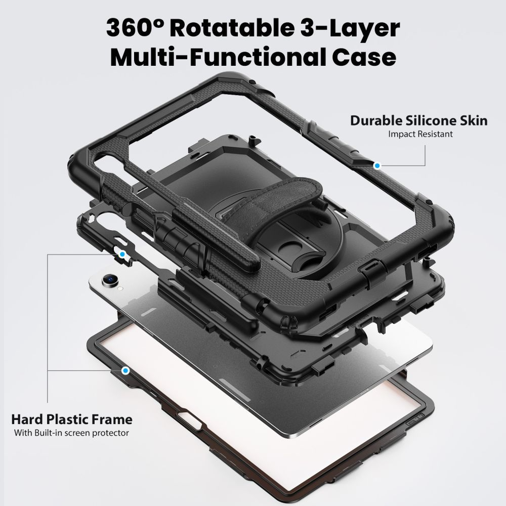Husa pentru Samsung Galaxy Tab S11, Tech-Protect, Solid360, Neagra