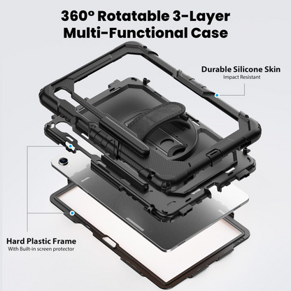 Husa pentru Samsung Galaxy Tab S11, Tech-Protect, Solid360, Neagra