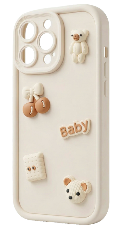 Husa pentru Samsung Galaxy A57 5G, OEM, Ultra Trendy 3D Bear, Bej