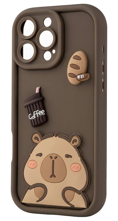 Husa pentru Samsung Galaxy S25 Ultra S938, OEM, Ultra Trendy 3D Capybara, Maro