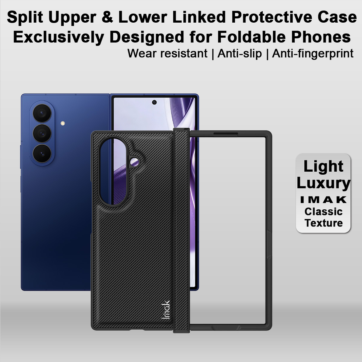 Husa pentru Samsung Galaxy Z Fold8 Ultra F976, Imak, Carbon, Neagra